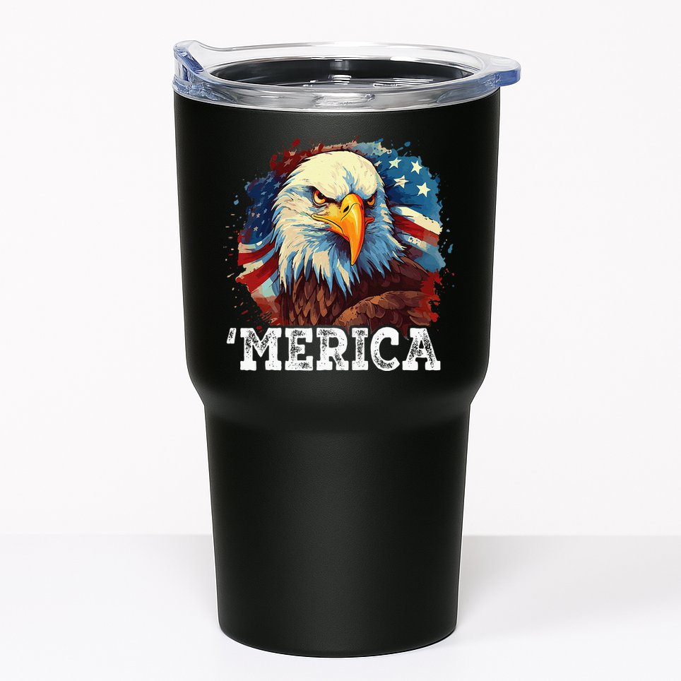 4th Of July Merica Bald Eagle USA Patriotic American Flag Tumbler