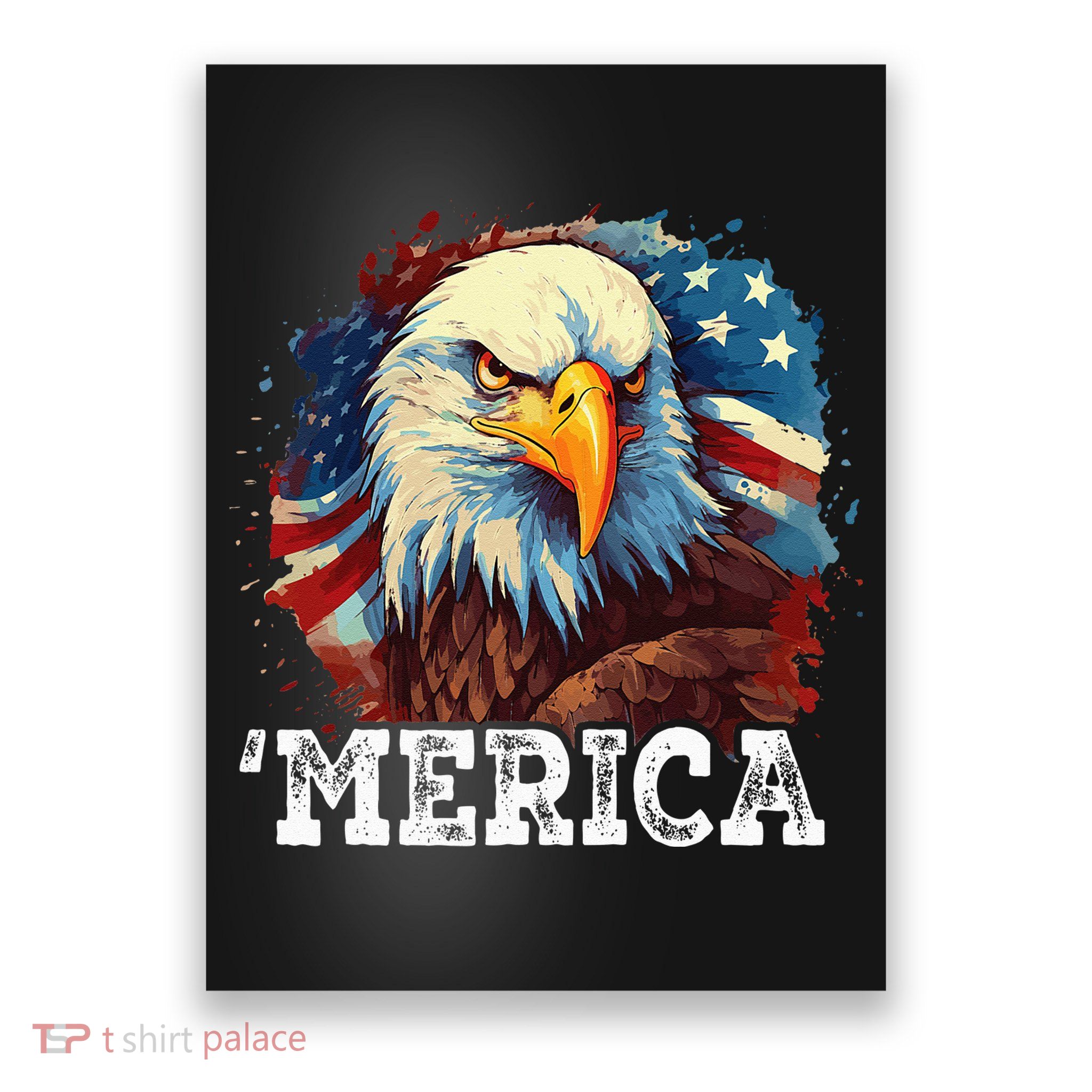 4th Of July Merica Bald Eagle USA Patriotic American Flag Poster