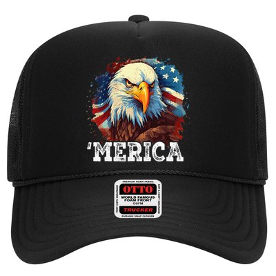 4th Of July Merica Bald Eagle USA Patriotic American Flag Trucker Hat