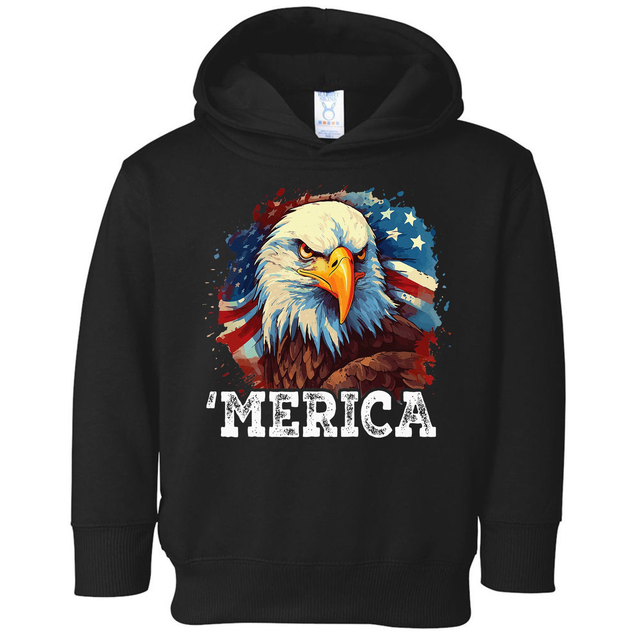 4th Of July Merica Bald Eagle USA Patriotic American Flag Toddler Hoodie