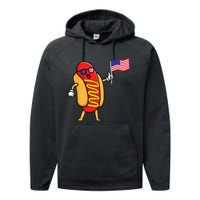 4th Of July Hot Dog Hotdog 4th Of July Shirts Men Women Performance Fleece Hoodie