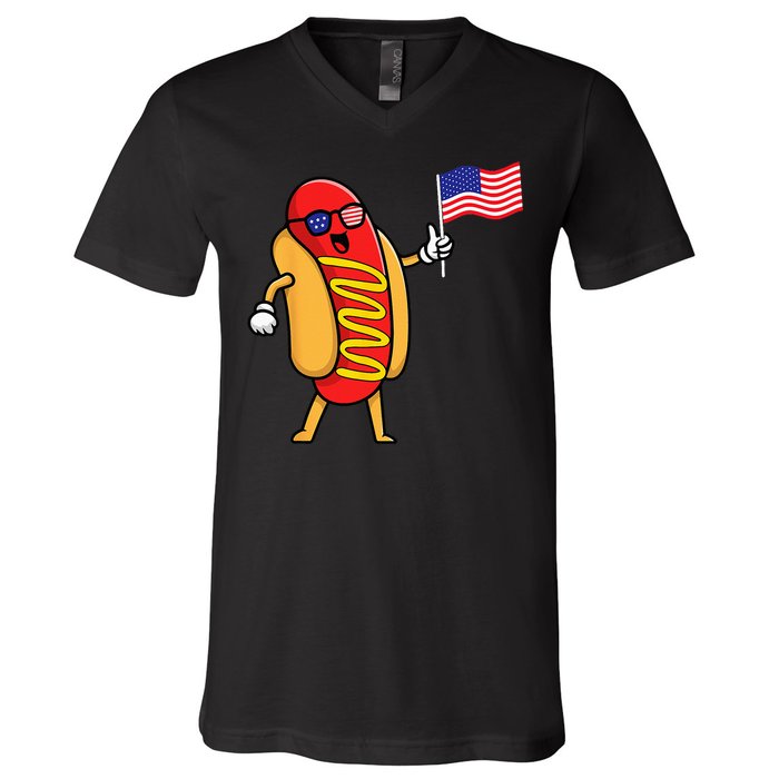 4th Of July Hot Dog Hotdog 4th Of July Shirts Men Women V-Neck T-Shirt