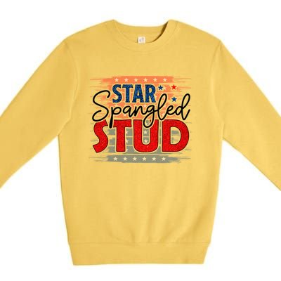 4th Of July Clothes And Accessories Star Spangled Stud Gift Premium Crewneck Sweatshirt