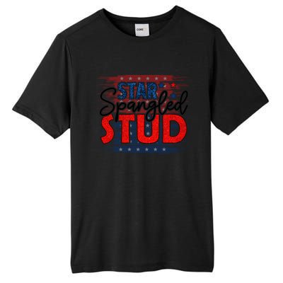 4th Of July Clothes And Accessories Star Spangled Stud Gift Tall Fusion ChromaSoft Performance T-Shirt