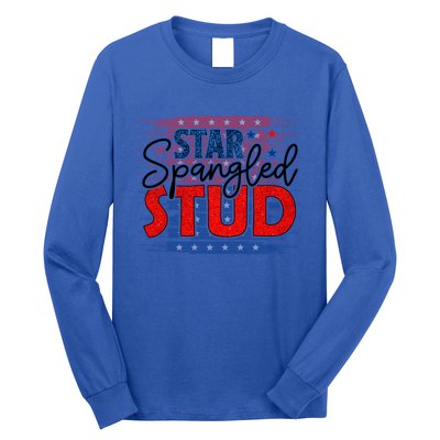 4th Of July Clothes And Accessories Star Spangled Stud Gift Long Sleeve Shirt