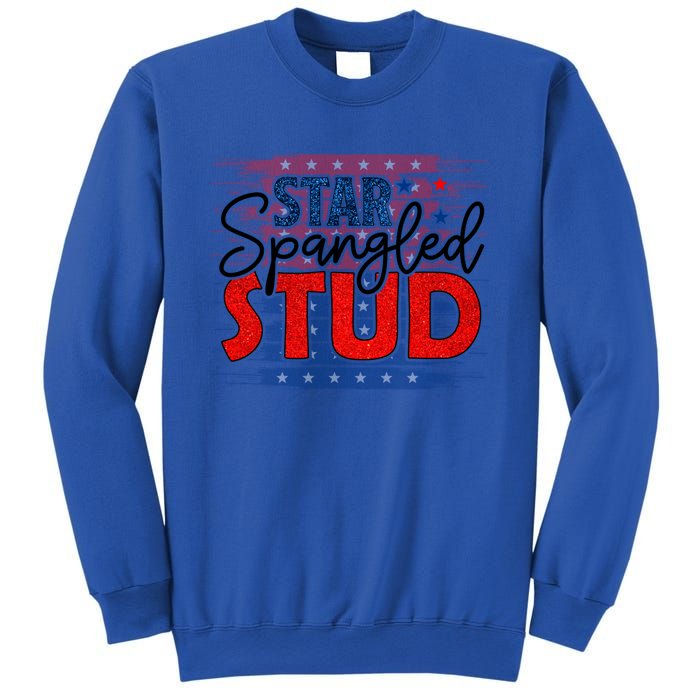 4th Of July Clothes And Accessories Star Spangled Stud Gift Sweatshirt