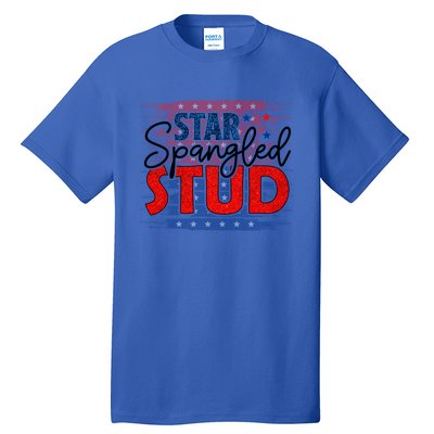 4th Of July Clothes And Accessories Star Spangled Stud Gift Tall T-Shirt