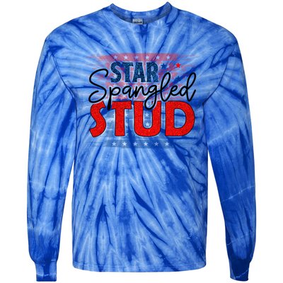 4th Of July Clothes And Accessories Star Spangled Stud Gift Tie-Dye Long Sleeve Shirt