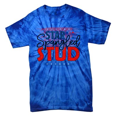 4th Of July Clothes And Accessories Star Spangled Stud Gift Tie-Dye T-Shirt