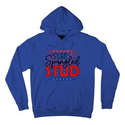 4th Of July Clothes And Accessories Star Spangled Stud Gift Tall Hoodie