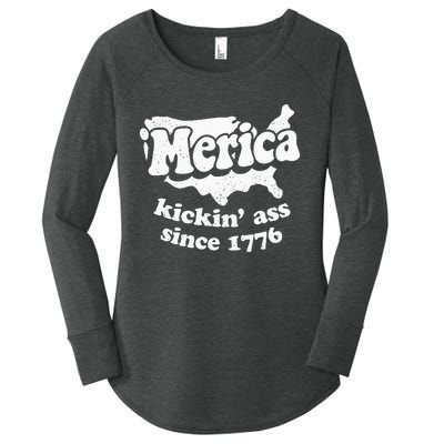 4th Of July Merica Kickin Ass Since 1776 Independence Day Gift Women's Perfect Tri Tunic Long Sleeve Shirt