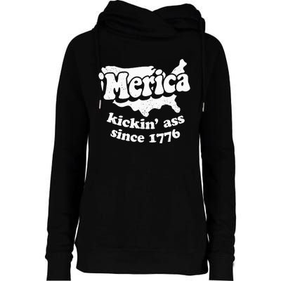 4th Of July Merica Kickin Ass Since 1776 Independence Day Gift Womens Funnel Neck Pullover Hood