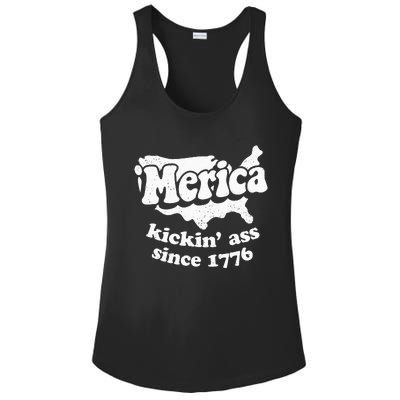 4th Of July Merica Kickin Ass Since 1776 Independence Day Gift Ladies PosiCharge Competitor Racerback Tank