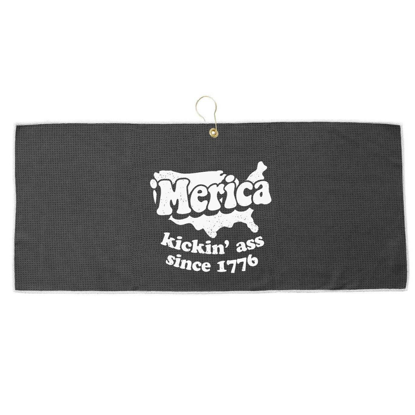 4th Of July Merica Kickin Ass Since 1776 Independence Day Gift Large Microfiber Waffle Golf Towel