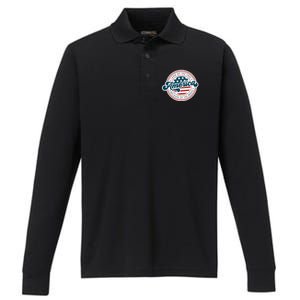 4th Of July America The Land Of The Free Because Of Brave Performance Long Sleeve Polo