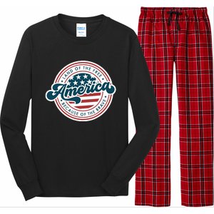 4th Of July America The Land Of The Free Because Of Brave Long Sleeve Pajama Set