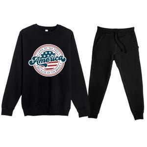 4th Of July America The Land Of The Free Because Of Brave Premium Crewneck Sweatsuit Set