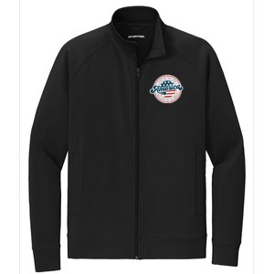 4th Of July America The Land Of The Free Because Of Brave Stretch Full-Zip Cadet Jacket