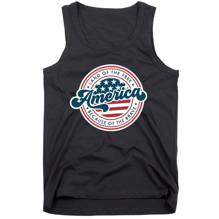 4th Of July America The Land Of The Free Because Of Brave Tank Top