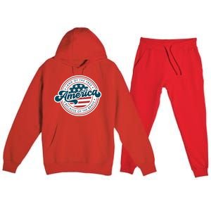 4th Of July America The Land Of The Free Because Of Brave Premium Hooded Sweatsuit Set