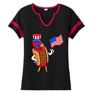 4th Of July Hot Dog Hotdog 4th Of July Ladies Halftime Notch Neck Tee