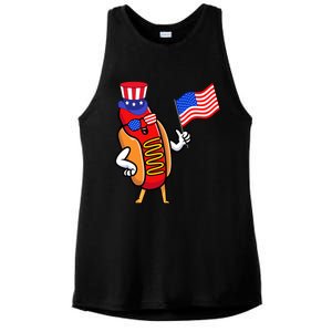 4th Of July Hot Dog Hotdog 4th Of July Ladies PosiCharge Tri-Blend Wicking Tank