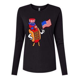 4th Of July Hot Dog Hotdog 4th Of July Womens Cotton Relaxed Long Sleeve T-Shirt