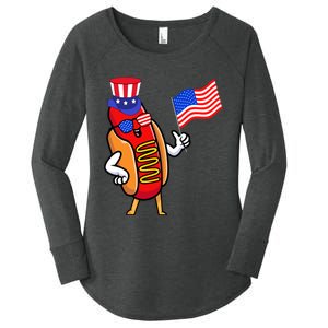 4th Of July Hot Dog Hotdog 4th Of July Women's Perfect Tri Tunic Long Sleeve Shirt