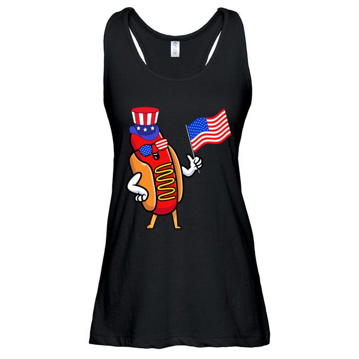 4th Of July Hot Dog Hotdog 4th Of July Ladies Essential Flowy Tank