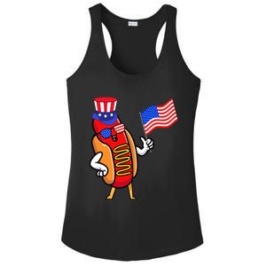 4th Of July Hot Dog Hotdog 4th Of July Ladies PosiCharge Competitor Racerback Tank