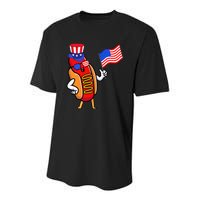 4th Of July Hot Dog Hotdog 4th Of July Youth Performance Sprint T-Shirt