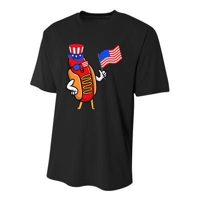 4th Of July Hot Dog Hotdog 4th Of July Youth Performance Sprint T-Shirt