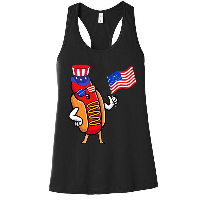 4th Of July Hot Dog Hotdog 4th Of July Women's Racerback Tank