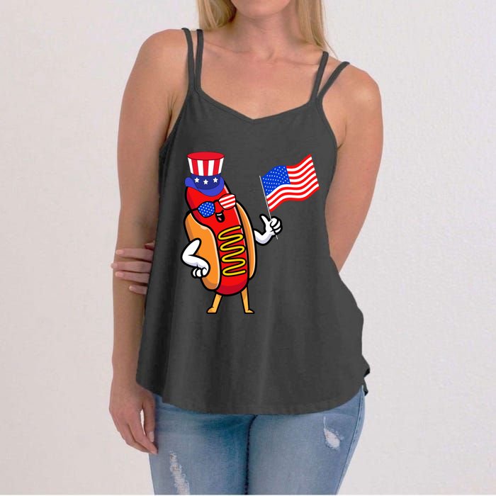 4th Of July Hot Dog Hotdog 4th Of July Women's Strappy Tank