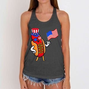 4th Of July Hot Dog Hotdog 4th Of July Women's Knotted Racerback Tank