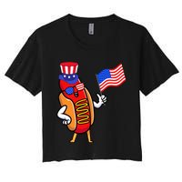 4th Of July Hot Dog Hotdog 4th Of July Women's Crop Top Tee