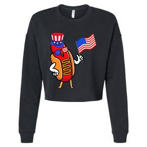 4th Of July Hot Dog Hotdog 4th Of July Cropped Pullover Crew