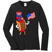 4th Of July Hot Dog Hotdog 4th Of July Ladies Long Sleeve Shirt