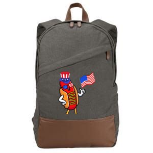 4th Of July Hot Dog Hotdog 4th Of July Cotton Canvas Backpack