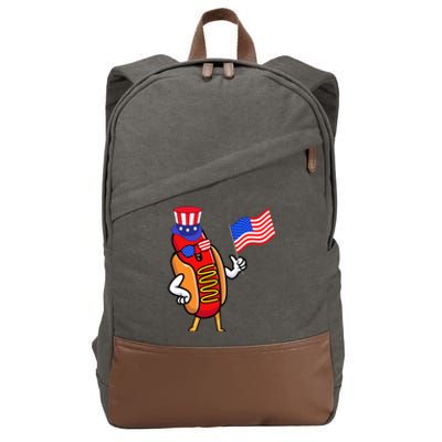 4th Of July Hot Dog Hotdog 4th Of July Cotton Canvas Backpack