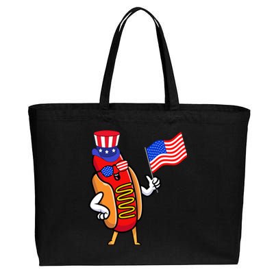 4th Of July Hot Dog Hotdog 4th Of July Cotton Canvas Jumbo Tote