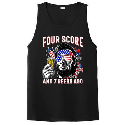 4th Of July Drinking Beer Patriot Four Score And 7 Beers Ago PosiCharge Competitor Tank