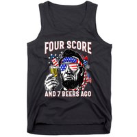 4th Of July Drinking Beer Patriot Four Score And 7 Beers Ago Tank Top