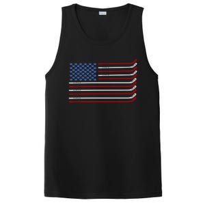 4th Of July Hockey Hockey American Flag Usa Patriotic Sport Great Gift PosiCharge Competitor Tank