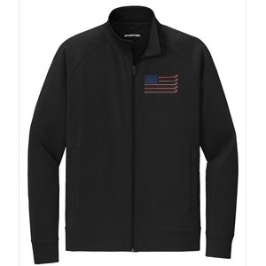 4th Of July Hockey Hockey American Flag Usa Patriotic Sport Great Gift Stretch Full-Zip Cadet Jacket