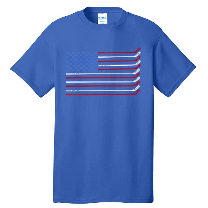 4th Of July Hockey Hockey American Flag Usa Patriotic Sport Great Gift Tall T-Shirt