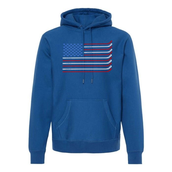 4th Of July Hockey Hockey American Flag Usa Patriotic Sport Great Gift Premium Hoodie