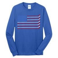 4th Of July Hockey Hockey American Flag Usa Patriotic Sport Great Gift Tall Long Sleeve T-Shirt