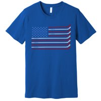 4th Of July Hockey Hockey American Flag Usa Patriotic Sport Great Gift Premium T-Shirt