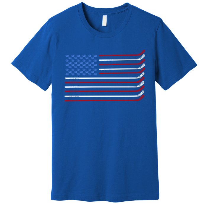 4th Of July Hockey Hockey American Flag Usa Patriotic Sport Great Gift Premium T-Shirt